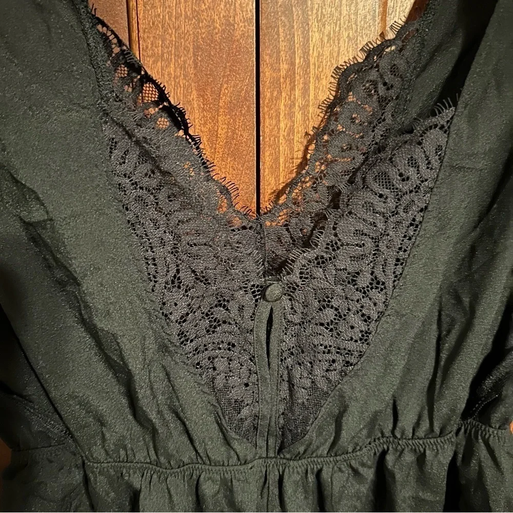 Oysho Black Lace Lingerie Teddy Romper EUC Size Small It#68